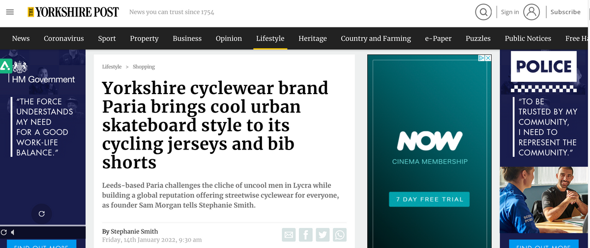 Learn about the back story of Paria in the Yorkshire Post
