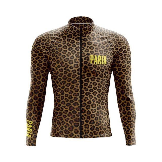 Dark Leopard Long Sleeve Cycling Jersey