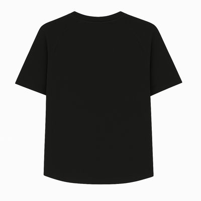 Black t-shirt on a white background