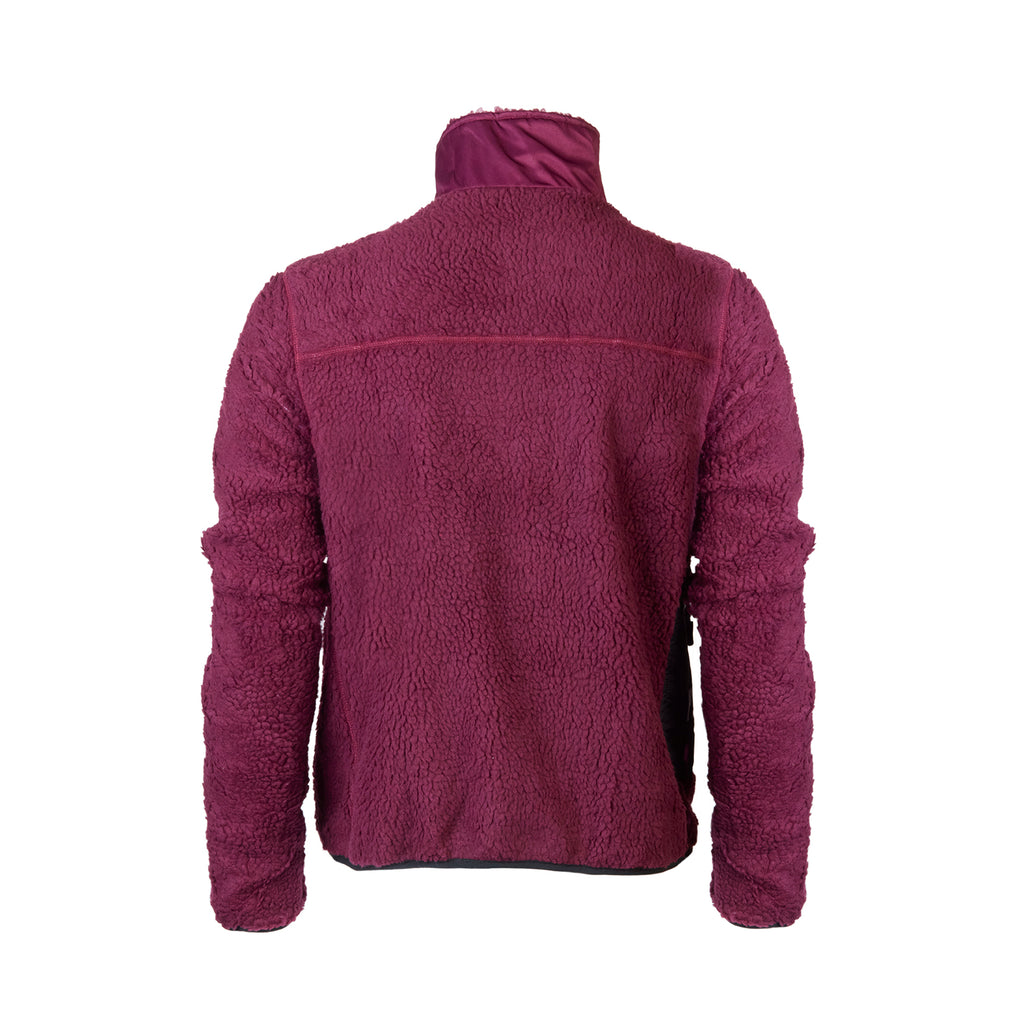 A purple fleece cycling jacket with zip pockets and contrast zips, featuring a collar and the brand name 'Paria' on the chest.