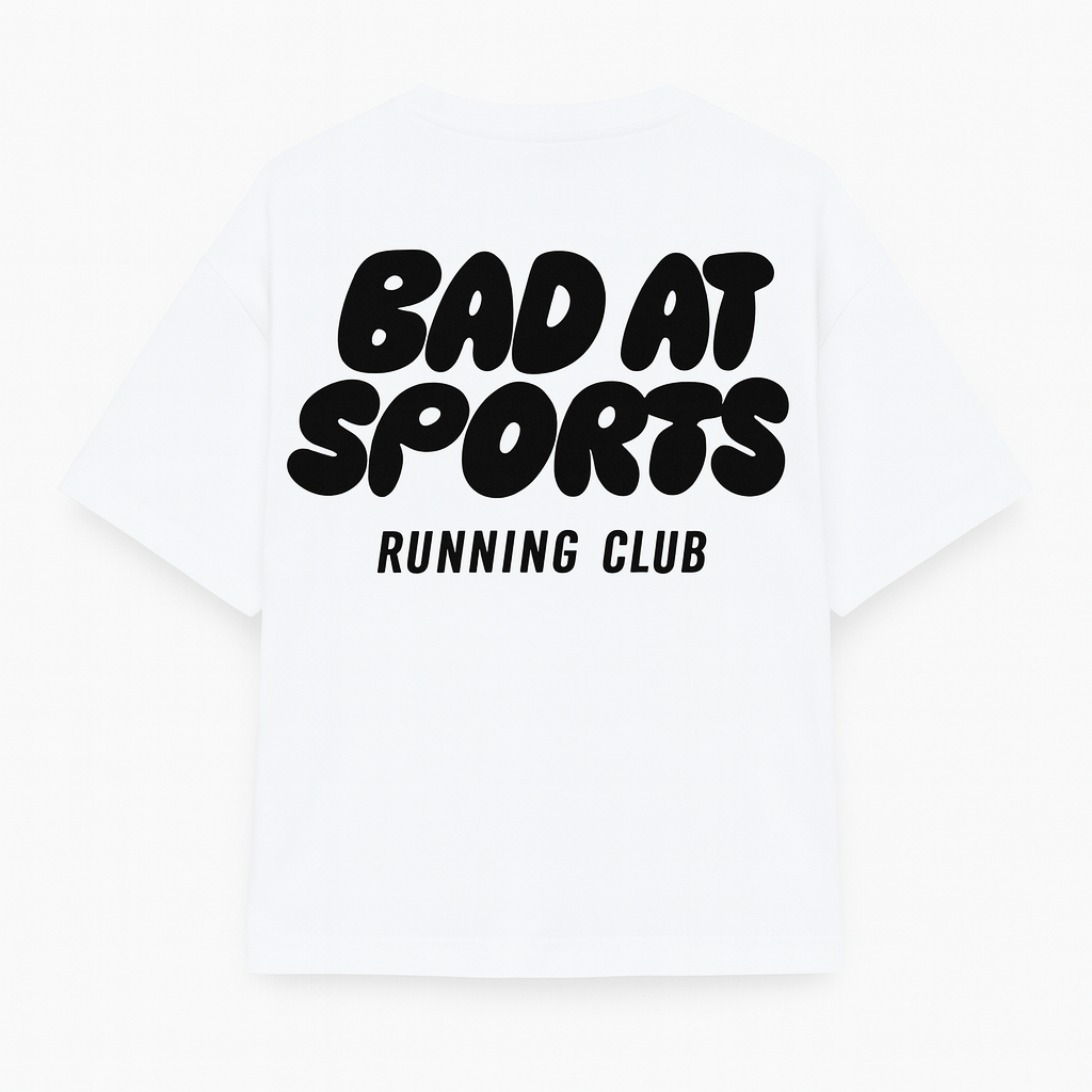 Bad At Sports Running Club Tee White
