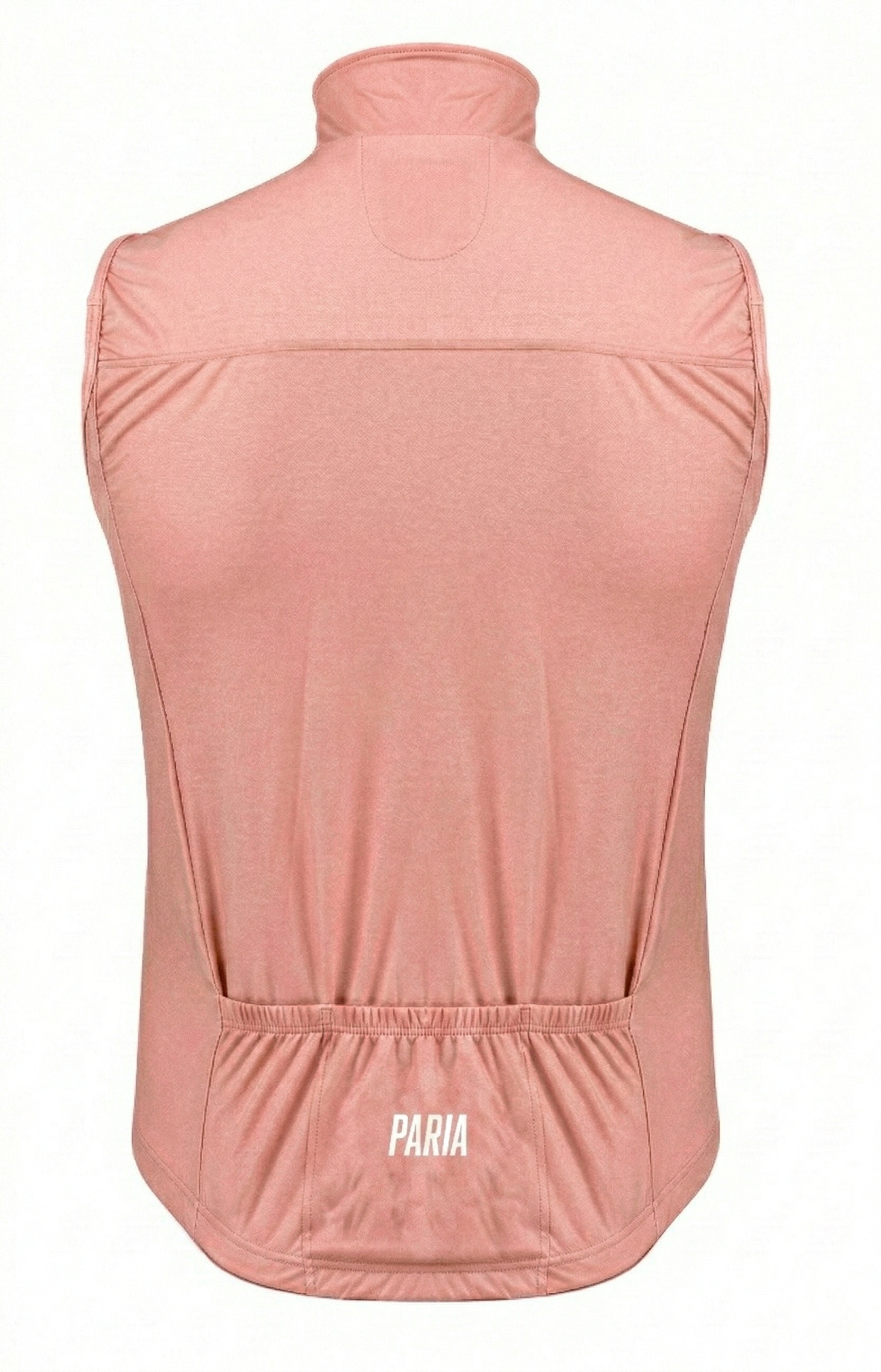 Light Pink Cycling Gilet with 3 pockets to the rear and white PARIA logo to the pockets