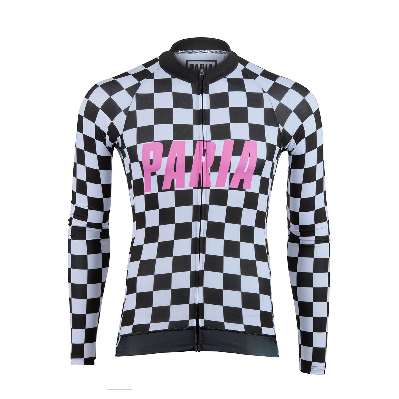 Wreckerboard Checked Aero Long Sleeve Cycling Jersey