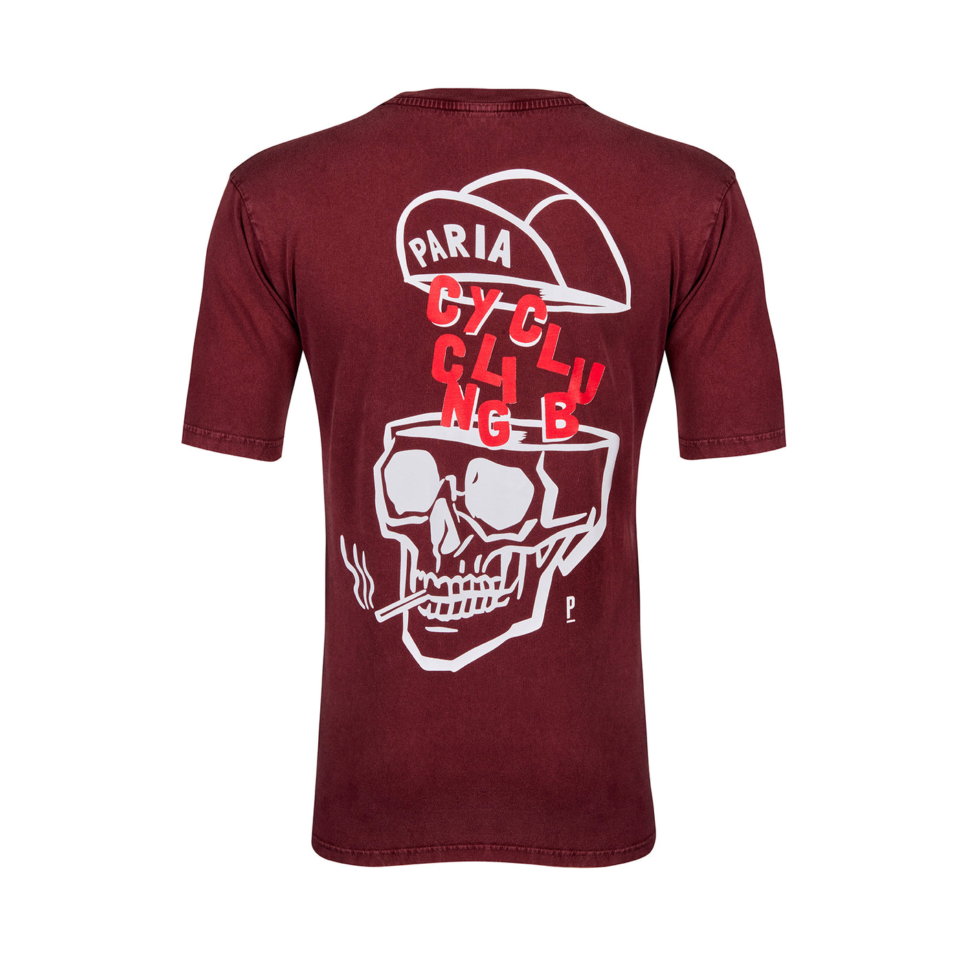Burgundy Skull Print T-Shirt