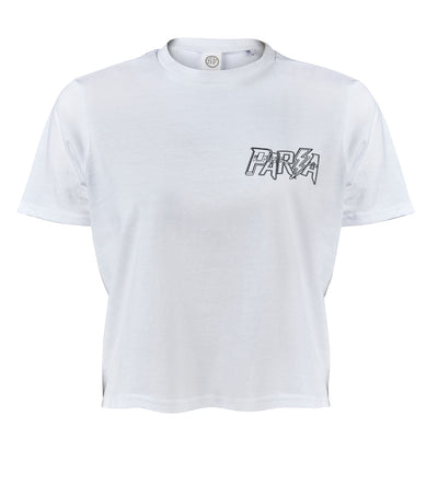 White Bad at Sports Cropped T-Shirt