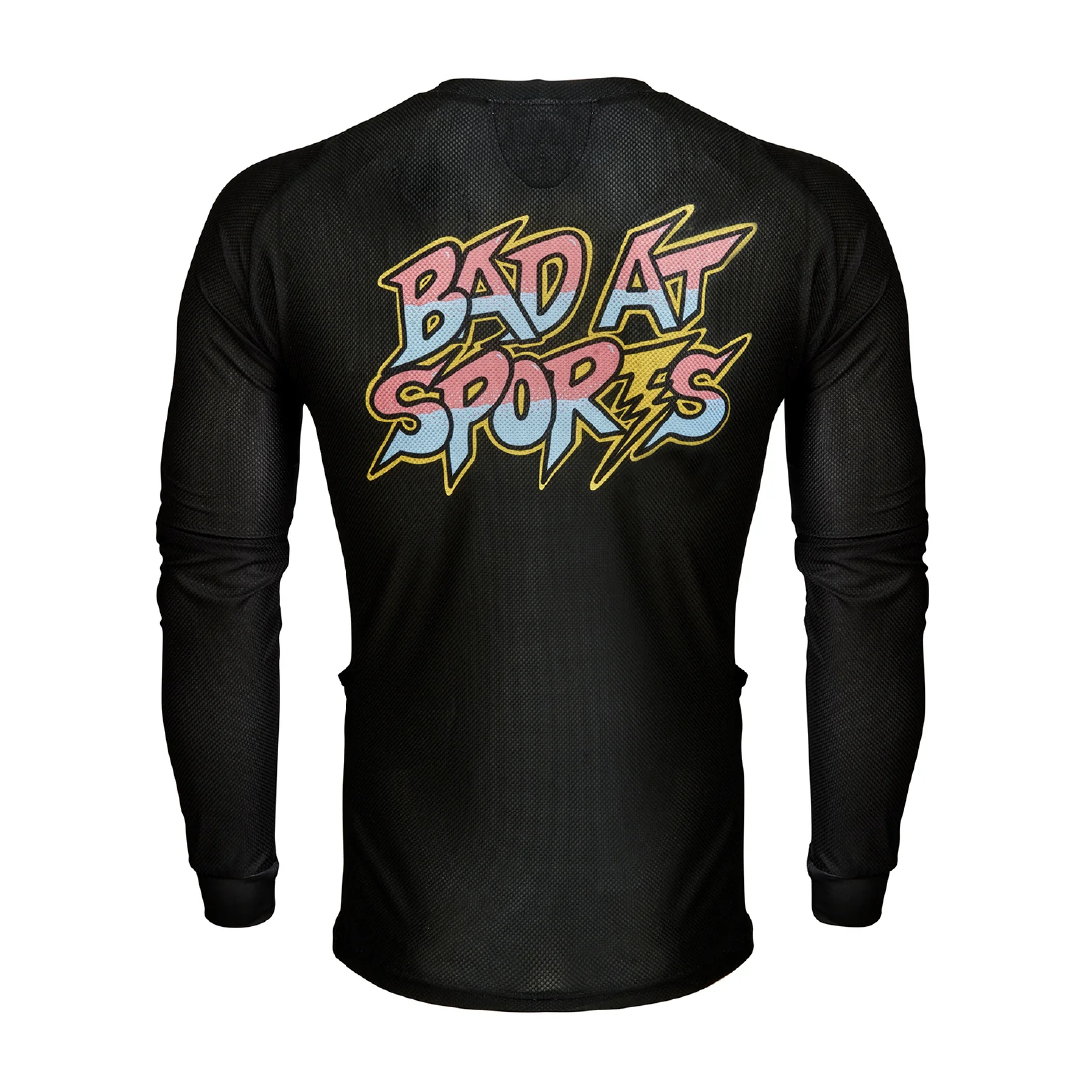 Bad At Sports Carbon Long Sleeve Gravel T-shirt