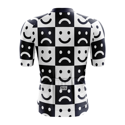 Acid house infused emotional checkerboard cycling jersey