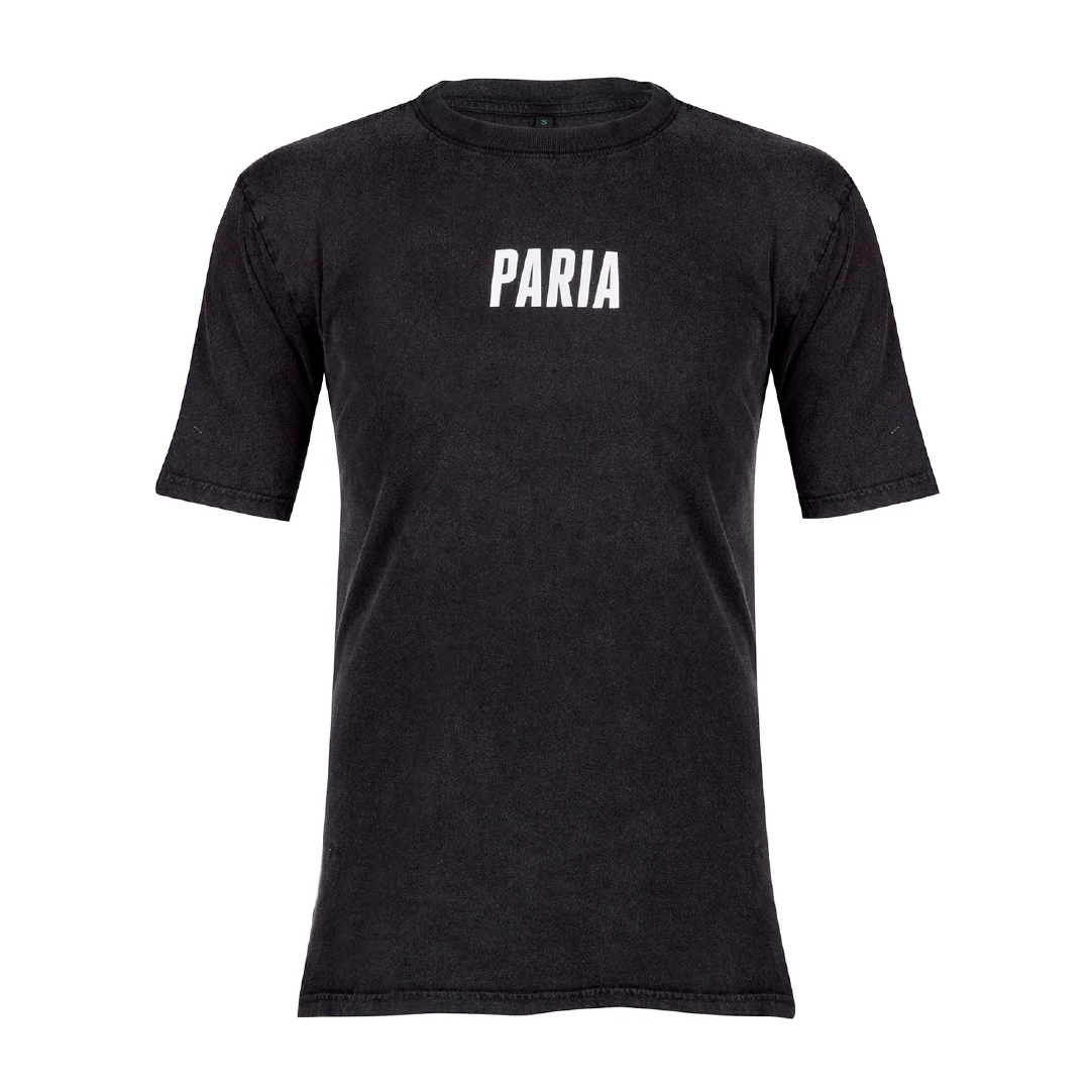 PARIA Raw Tee Stone Washed Black gallery image