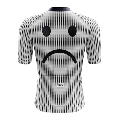 Sad face Smiley face short sleeved cycling jersey