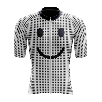Smiley face sad face short sleeved
 cycling jersey