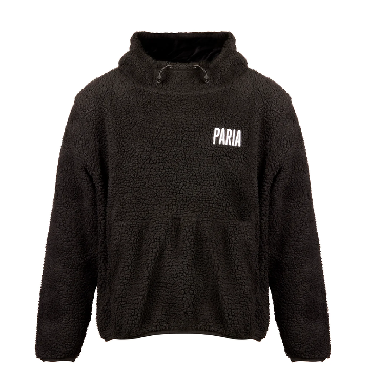 Black Sherpa Fleece Cycling Hoodie PARIA