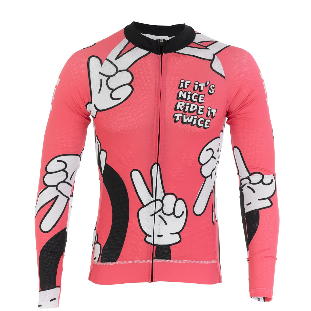 Pink Aero Long Sleeve Jersey Cycling Pink Cycling Jersey PARIA.CC