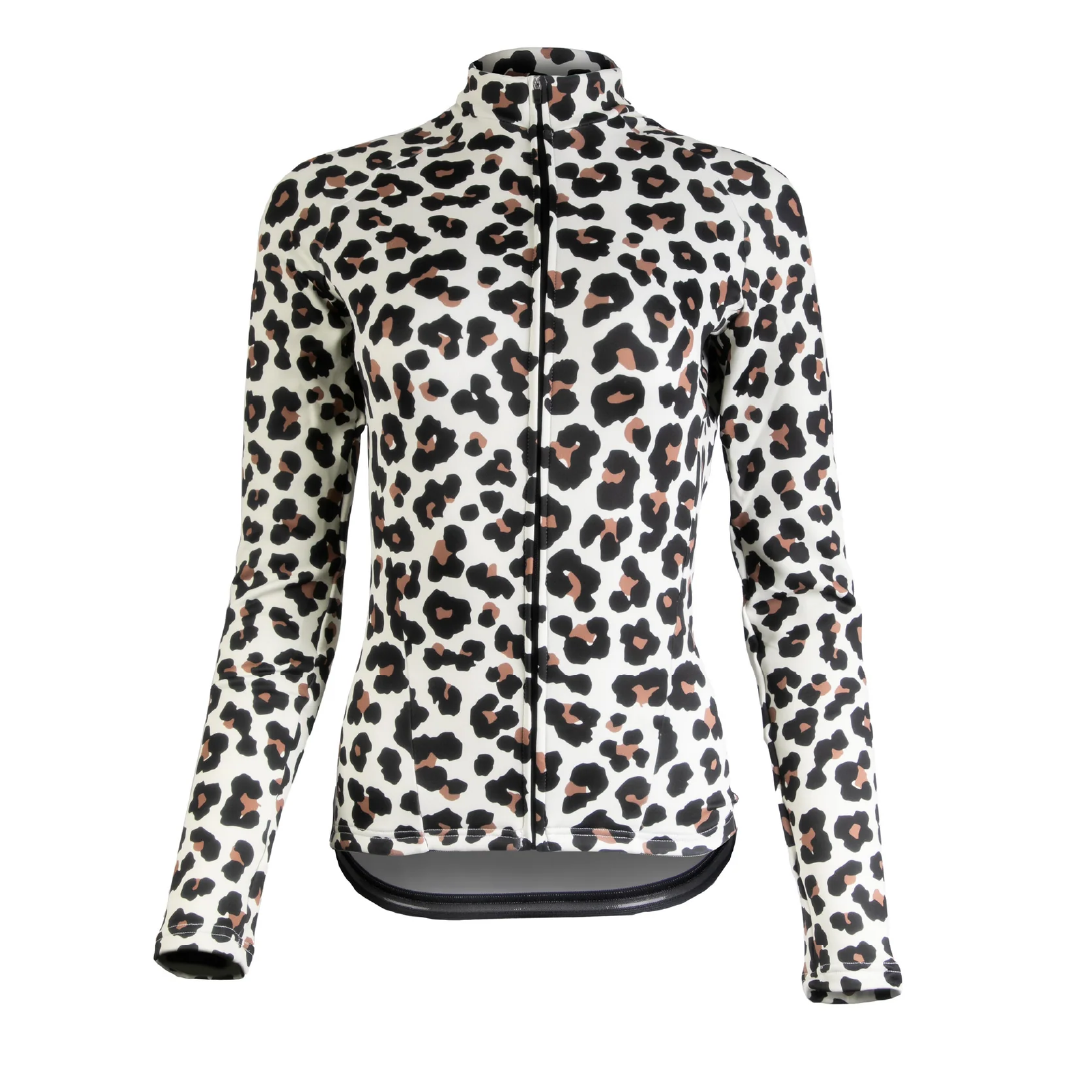 Leopard Print Women's Long Sleeve Aero Jersey