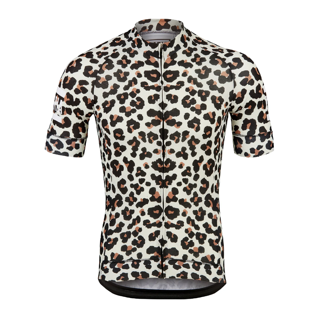 Leopard Print Short Sleeve Cycling Jersey (Men's)