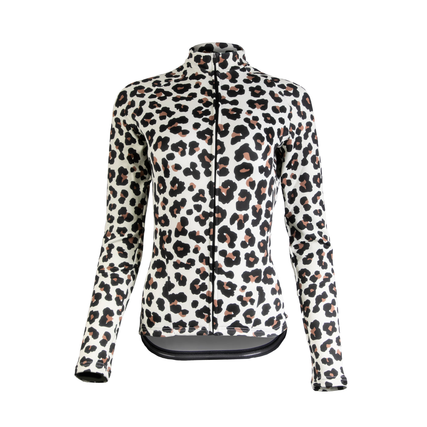 Leopard Print Women's Long Sleeve Winter Jersey